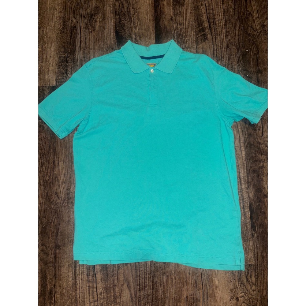 The Foundry Supply Co Mens LT Large Tall Turquoise Teal Cotton Pique Polo Shirt